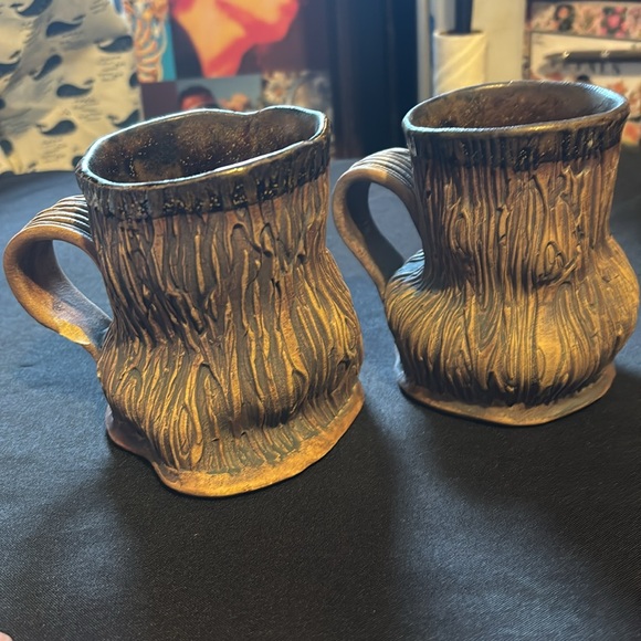 Set of two Oregon stump cups handmade